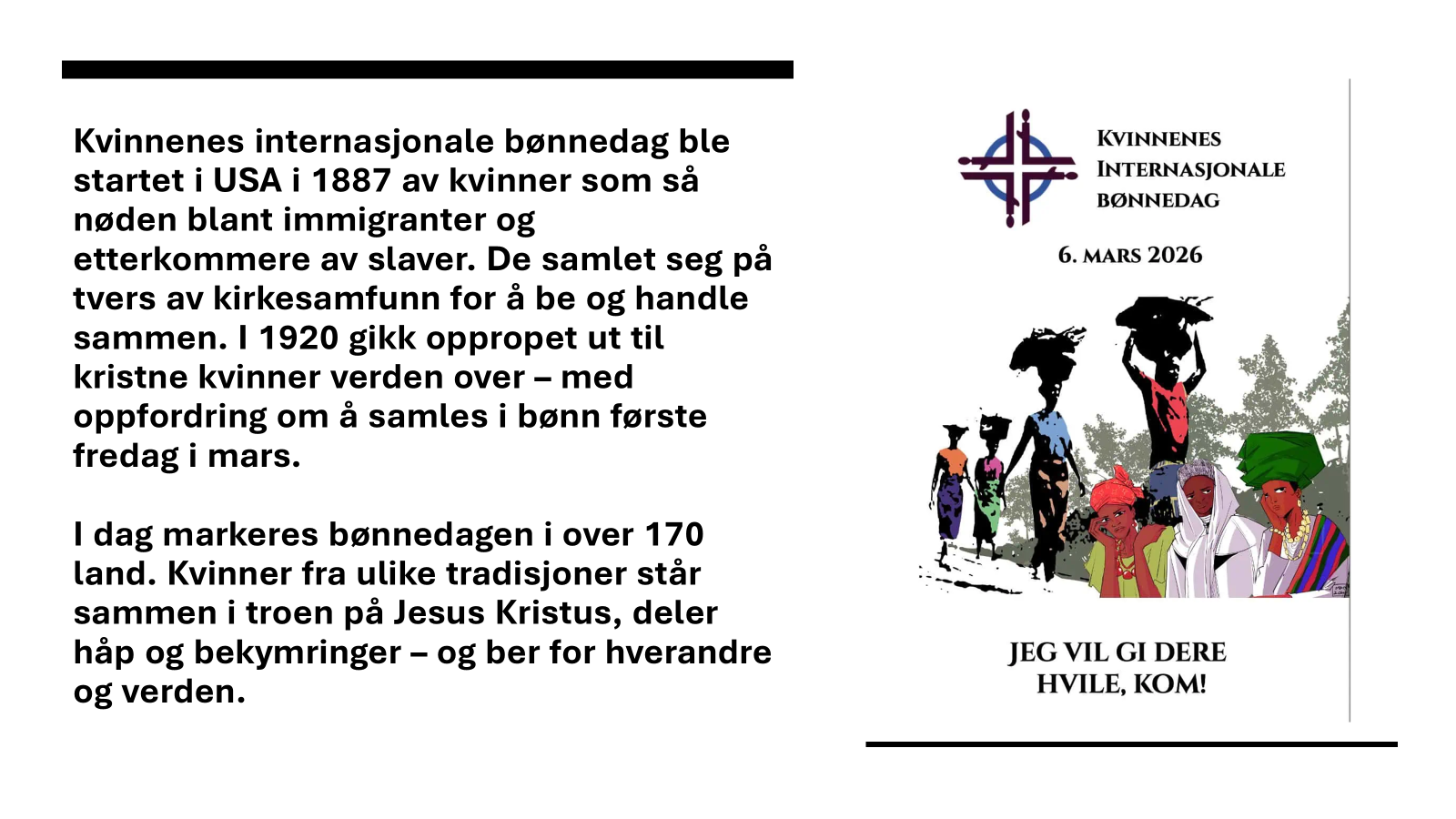 Brosjyre av kvinnenes internasjonale bønnedag